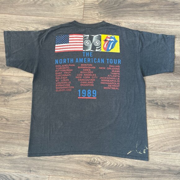 VINTAGE 1989 ROLLING STONES THE NORTH AMERICAN TOUR CONCERT TEE - TONGUE LOGO - Picture 3 of 12